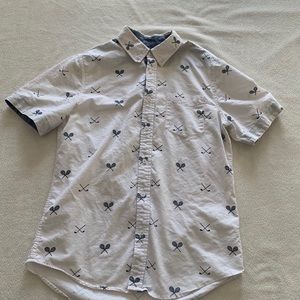 Tennis Racket & Field Hockey StickPrint Button Up